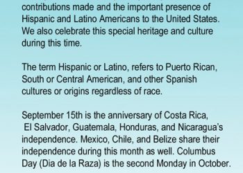 Hispanic Heritage Month 2018 Blue Infocard