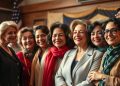 A diverse group of famous Hispanic women celebrating their contributions to American history.