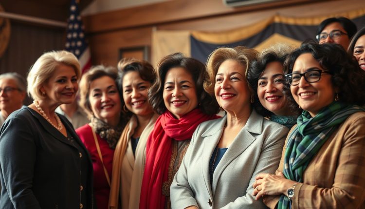 A diverse group of famous Hispanic women celebrating their contributions to American history.