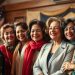 A diverse group of famous Hispanic women celebrating their contributions to American history.